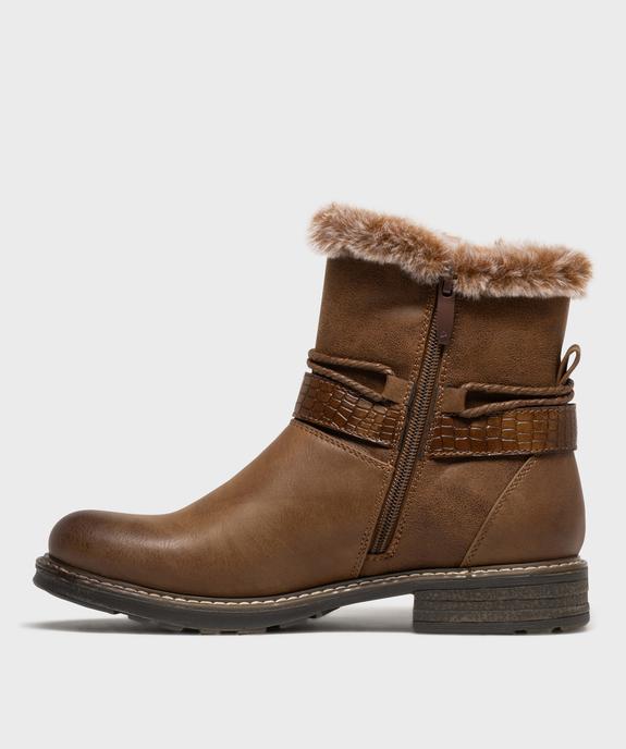 Boots fourrées avec brides cheville femme - Emilia Rosa - EMILIA ROSA Boots fourrées avec brides cheville femme - Emilia Rosa vue3 - EMILIA ROSA - GEMO