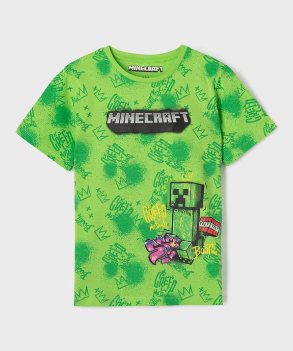 Tee-shirt avec motifs graffitis garçon - Minecraft vue5 - MINECRAFT - GEMO
