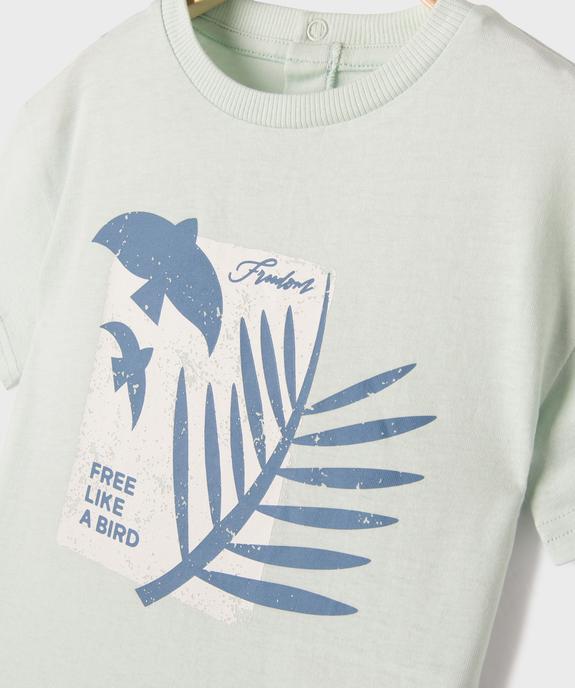 Tee-shirt manches courtes avec motif sur l’avant bébé garçon vue2 - GEMO 4G BEBE - GEMO