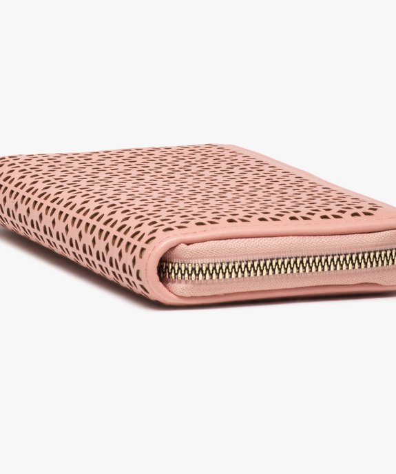 Portefeuille femme zippé à motifs ajourés vue2 - GEMO (ACCESS) - GEMO