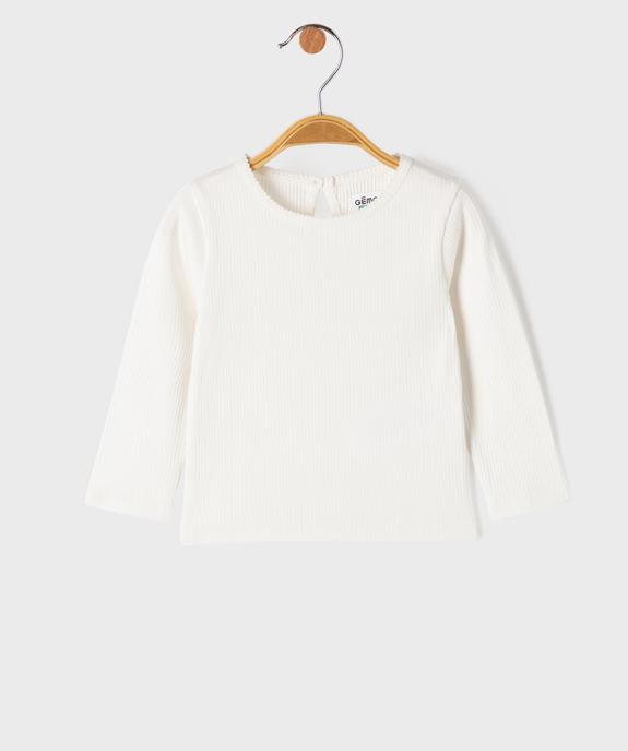 Tee-shirt manches longues en maille côtelée bébé fille vue1 - GEMO 4G BEBE - GEMO