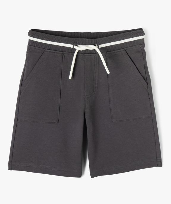 Bermuda en maille avec ceinture bicolore garçon vue1 - GEMO 4G GARCON - GEMO