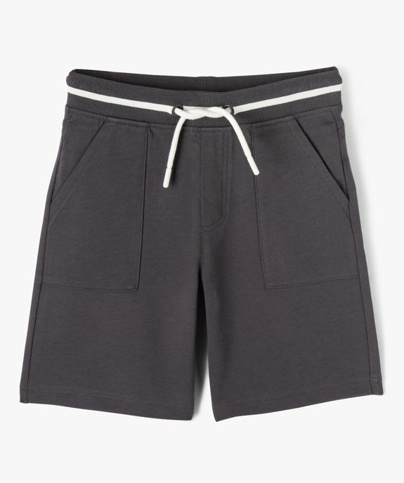 Bermuda en maille avec ceinture bicolore garçon vue1 - GEMO 4G GARCON - GEMO