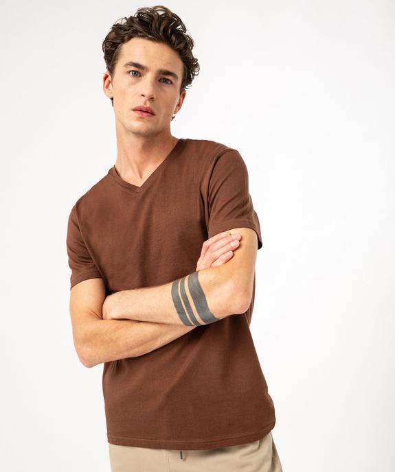 Tee-shirt à manches courtes et col V homme vue2 - GEMO 4G HOMME - GEMO