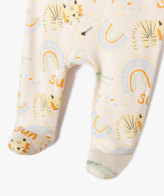 Pyjama à pont-dos pressionné en jersey de coton bébé vue2 - GEMO 4G BEBE - GEMO
