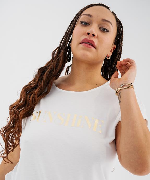 Tee-shirt femme grande taille à manches courtes avec motifs vue2 - GEMO (G TAILLE) - GEMO