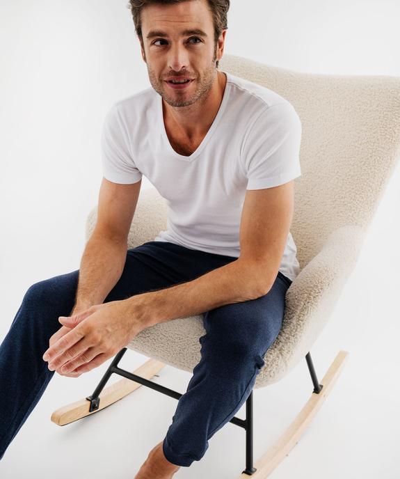 Tee-shirt homme à manches courtes et col V en coton biologique (lot de 2) vue6 - GEMO 4G HOMME - GEMO