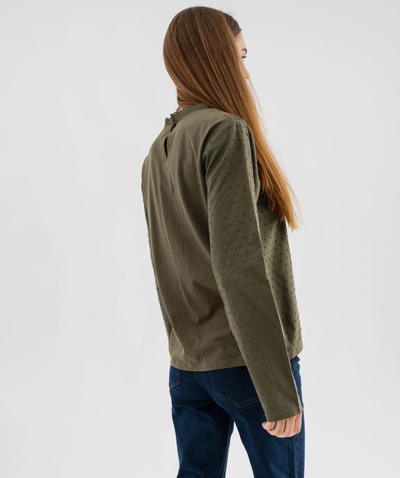 Blouse en coton avec décolleté en dentelle femme vue4 - GEMO(FEMME PAP) - GEMO