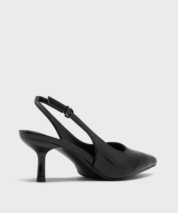 Escarpins sling-back vernis à bout pointu et talon fin femme- Follow Me vue4 - FOLLOW ME - GEMO