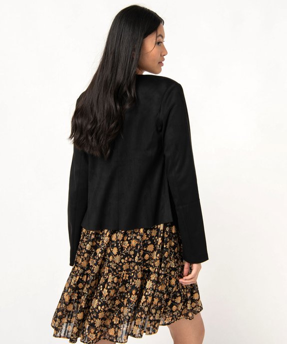 Veste en suédine souple portée ouverte femme vue3 - GEMO(FEMME PAP) - GEMO
