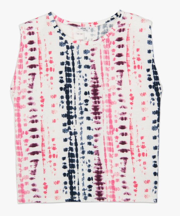 Tee-shirt femme à épaulettes imprimé tâches de peinture vue4 - GEMO(FEMME PAP) - GEMO