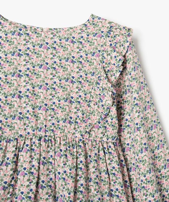 Robe fleurie à manches longues et volants fille vue2 - GEMO (ENFANT) - GEMO
