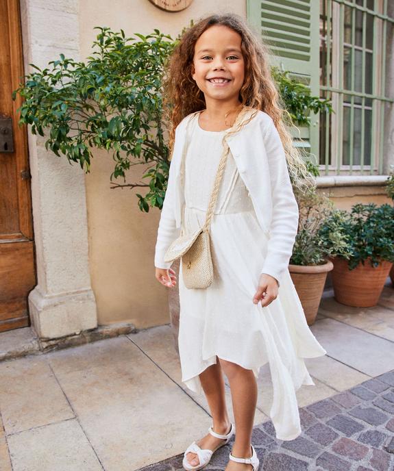 Robe sans manches à volants et fines rayures dorées fille vue1 - GEMO (ENFANT) - GEMO