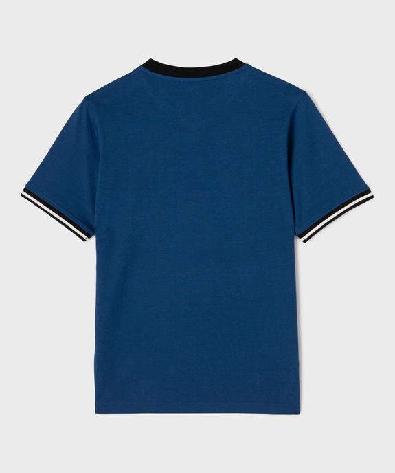 Tee-shirt manches courtes à col V garçon vue3 - GEMO (JUNIOR) - GEMO