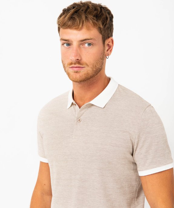 Polo manches courtes en maille piquée homme vue5 - GEMO (HOMME) - GEMO