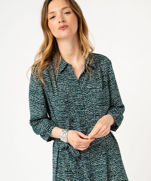 Robe chemise longue à manches 3/4 femme vue2 - GEMO 4G FEMME - GEMO