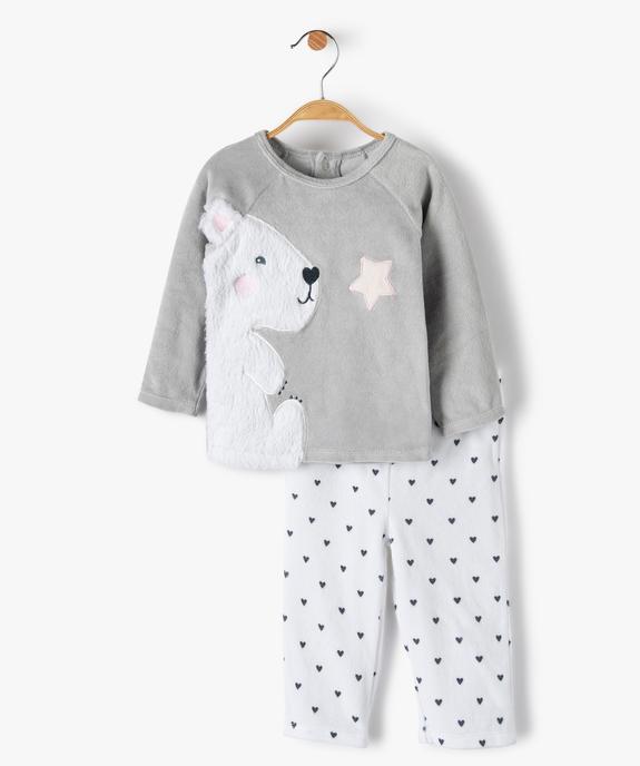 Pyjama bébé filles 2 pièces avec motif ourson vue1 - GEMO(BB COUCHE) - GEMO