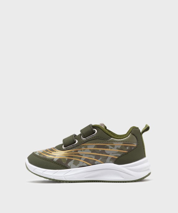 Baskets basses à scratch imprimé camo et T-rex garçon vue3 - JURASSIC WORLD - GEMO