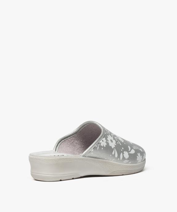 Sabots femme à motif fleurs et talon compensé - Cloggy vue4 - CLOGGY - GEMO