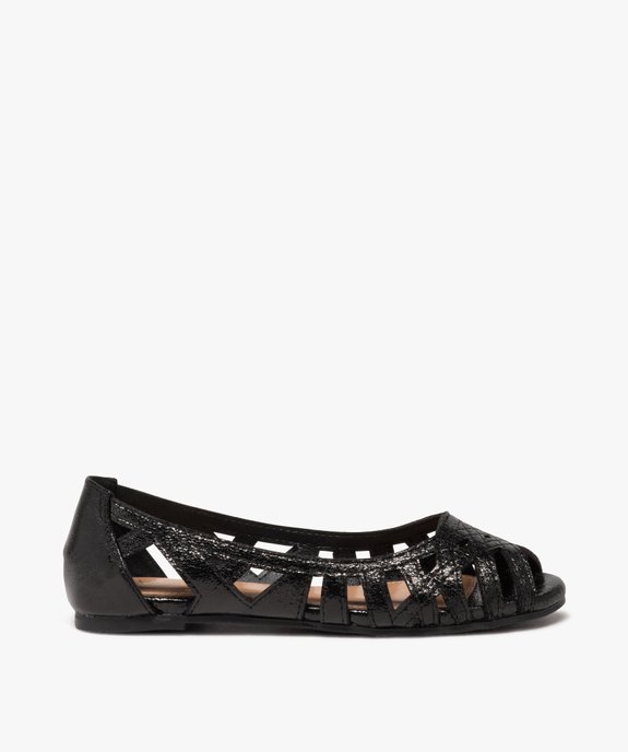 Ballerines fille unies effet métallisé avec bout ouvert vue1 - GEMO (ENFANT) - GEMO