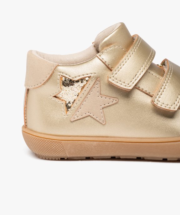 Chaussures premiers pas bébé fille à scratch effet doré avec étoile fantaisie vue6 - GEMO(BEBE DEBT) - GEMO