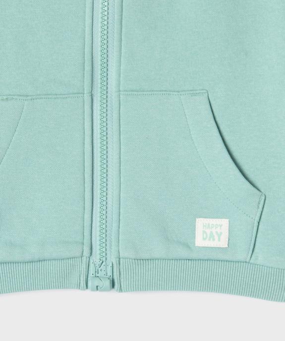 Sweat zippé à capuche à zip magnétique bébé garçon vue2 - GEMO 4G BEBE - GEMO