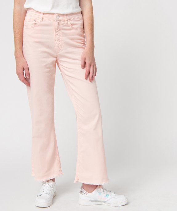 Jean femme large avec finitions franges longueur 7/8ème vue1 - GEMO(FEMME PAP) - GEMO