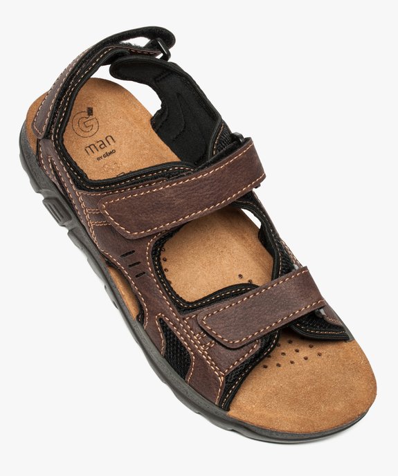 Sandales homme fermeture trois brides à scratch vue5 - GEMO (CASUAL) - GEMO