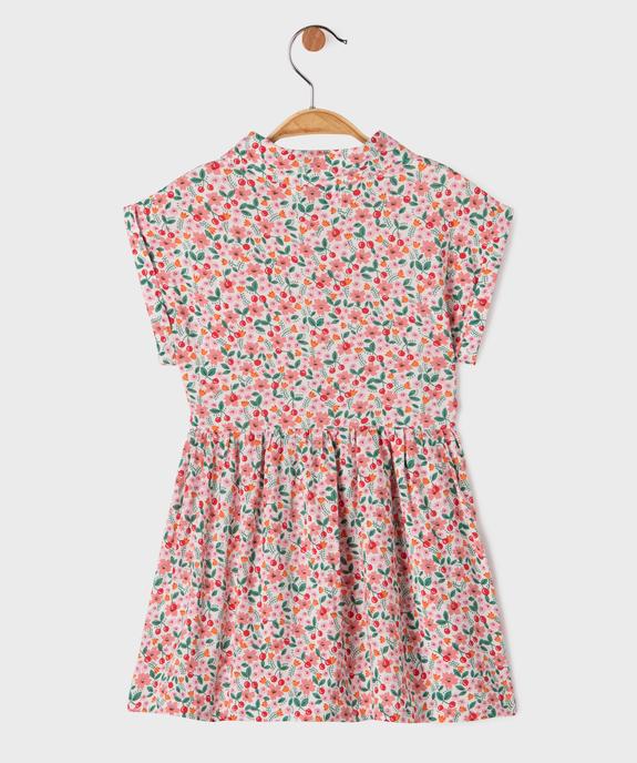 Robe à manches courtes à motifs fleuris bébé fille vue3 - GEMO 4G BEBE - GEMO