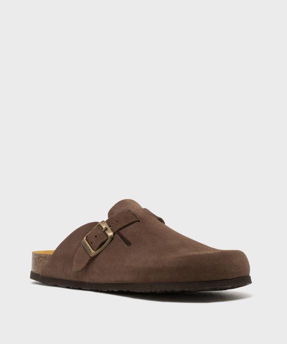 Sabots en cuir suédé avec semelle intérieure anatomique femme vue2 - TANEO GEMO FOR GOOD - GEMO