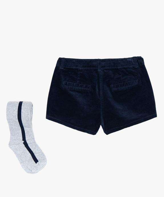 Ensemble fille (2 pièces) short en velours et collant chaud vue2 - GEMO (ENFANT) - GEMO