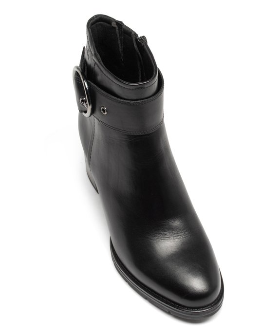 Boots femme à talon carré dessus en cuir uni et à zip - Pierre Cardin D vue5 - PIERRE CARDIN D - GEMO