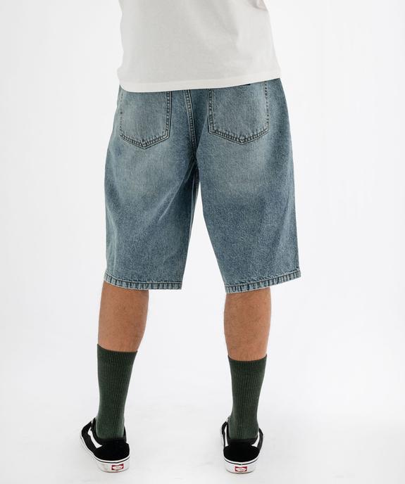 Bermuda en jean délavé large homme vue3 - GEMO 4G HOMME - GEMO