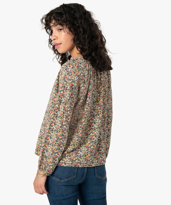 Blouse femme à manches longues à motifs fleuris vue3 - GEMO(FEMME PAP) - GEMO