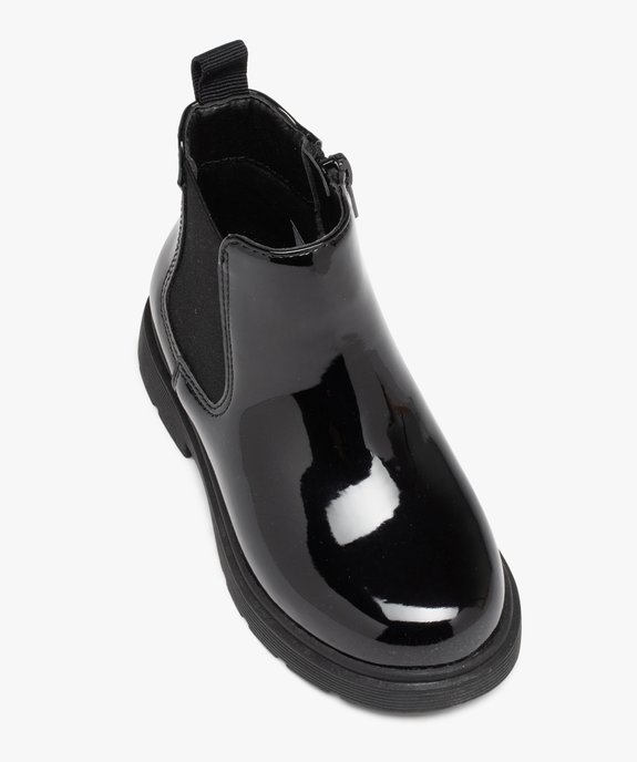 Bottes fille Chelsea vernies à zip vue5 - GEMO (ENFANT) - GEMO