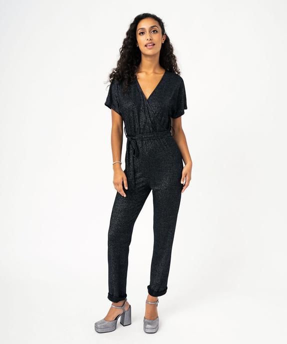 Combinaison pantalon femme en maille souple pailletée vue1 - GEMO(FEMME PAP) - GEMO