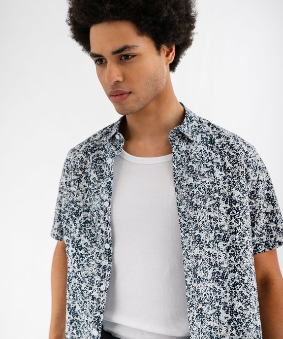 Chemise à manches courtes fleurie homme vue2 - GEMO (HOMME) - GEMO