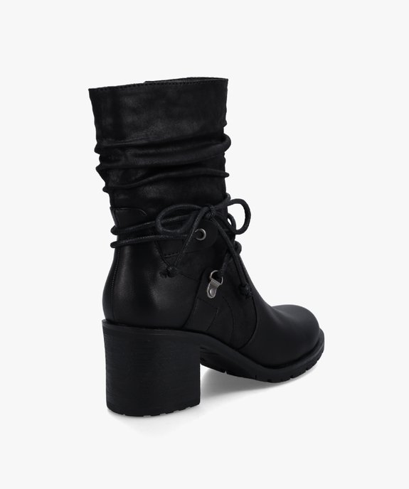 Boots femme à talon bride fantaisie et semelle crantée  vue4 - GEMO(URBAIN) - GEMO