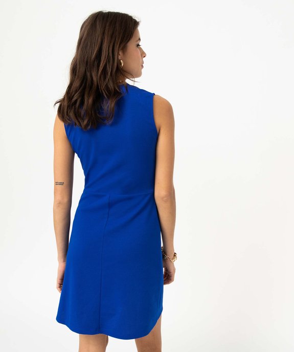 Robe empire courte sans manches unie femme vue3 - GEMO(FEMME PAP) - GEMO