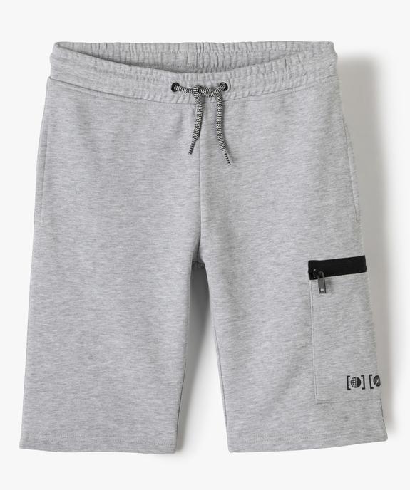 Bermuda garçon en maille jersey et poche zippée vue1 - GEMO (ENFANT) - GEMO