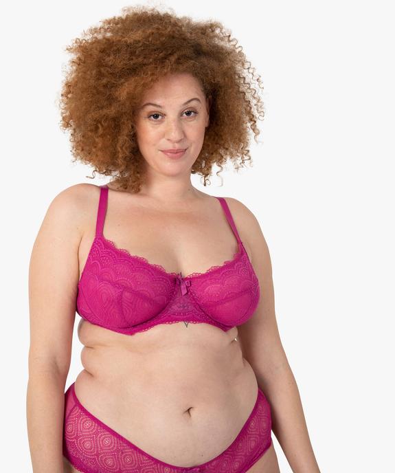 Soutien-gorge emboitant à armatures en dentelle grande taille vue1 - GEMO(HOMWR FEM) - GEMO