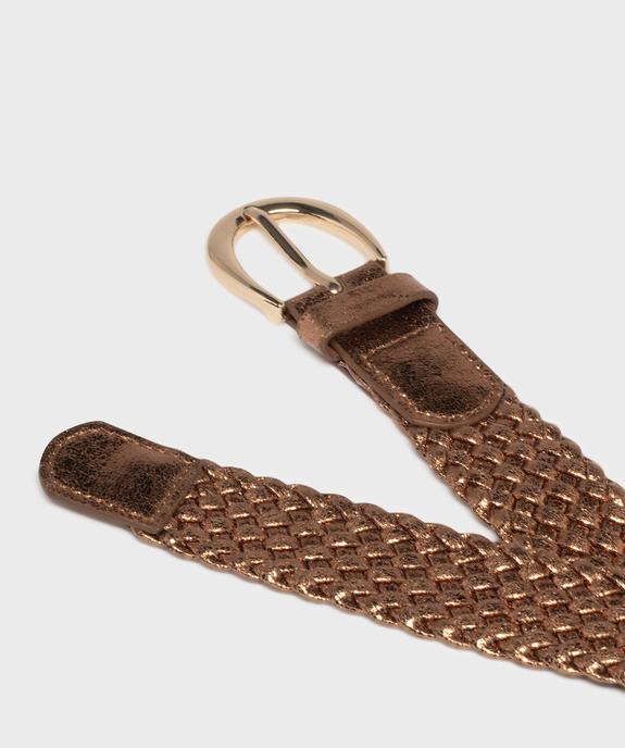 Ceinture tressée en matière métallisée femme vue2 - GEMO (ACCESS) - GEMO