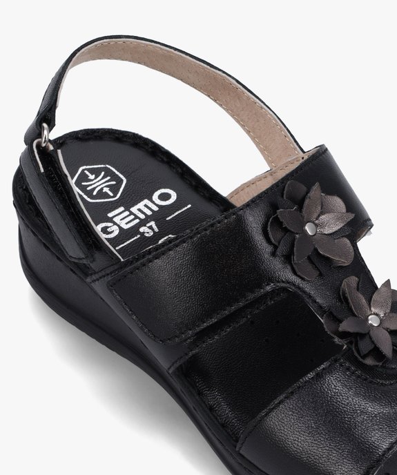 Sandales femme confort en cuir à brides scratch vue6 - GEMO (CONFORT) - GEMO