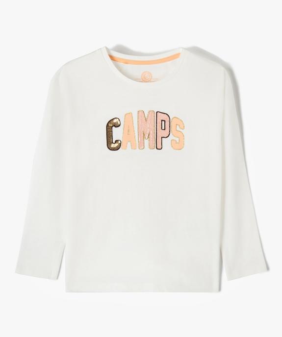 Tee-shirt fille à manches longues et motif brillant - Camps United vue2 - CAMPS UNITED - GEMO