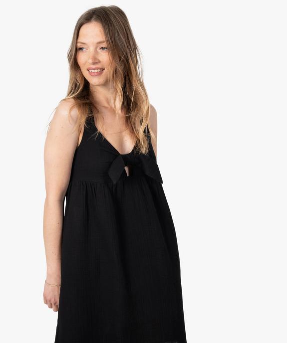 Robe femme à bretelles en gaze de coton  vue2 - GEMO(FEMME PAP) - GEMO