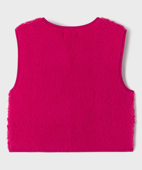 Gilet sans manches en maille sherpa fille vue3 - GEMO 4G FILLE - GEMO