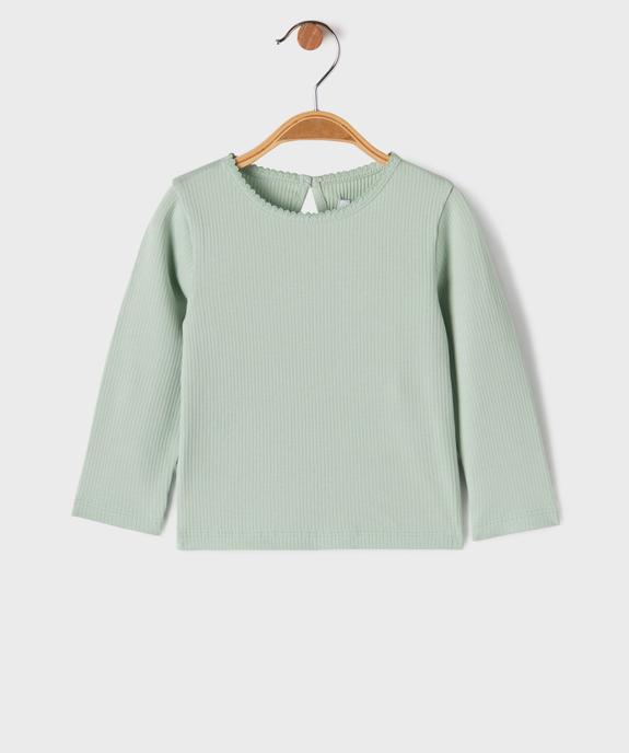 Tee-shirt manches longues en maille côtelée bébé fille vue2 - GEMO 4G BEBE - GEMO