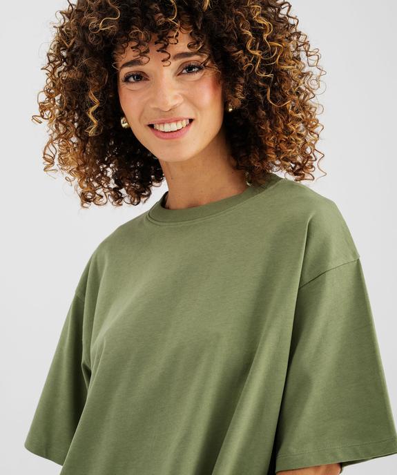 Tee-shirt manches courtes en jersey de coton coupe boxy loose femme vue2 - GEMO(FEMME PAP) - GEMO