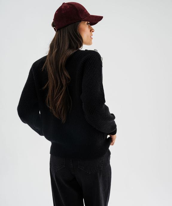 Pull en grosse maille à boutons décoratifs femme vue3 - GEMO(FEMME PAP) - GEMO