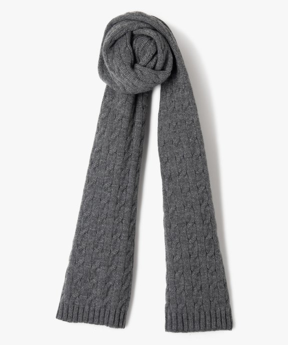 Echarpe homme chinée en maille torsadée vue1 - GEMO 4G HOMME - GEMO